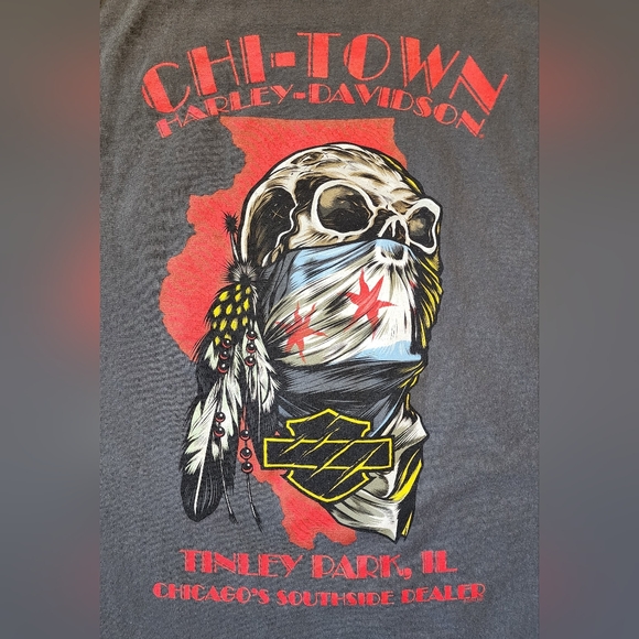 Harley-Davidson Dealer T-Shirt Rare Chi-Town Chicago Tinley Park XL - Picture 5 of 9